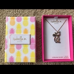 Isabella M Rhinestone Cat Necklace